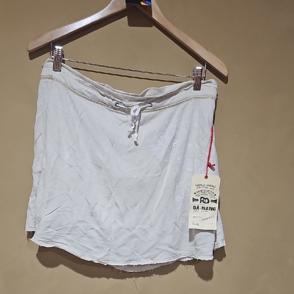Da-Nang Cream Drawstring Skirt - Picture 1 of 8